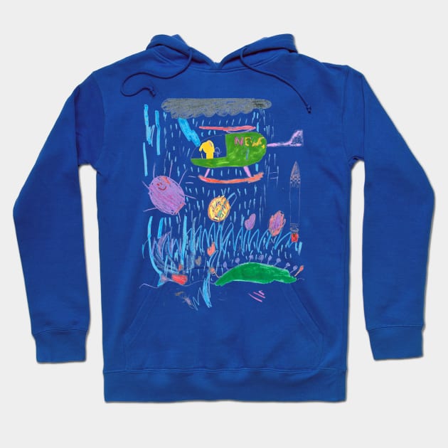 Bright Helicopters, Bad Weather - Homeschool Art Class 2021/22 Artist Collab T-Shirt Hoodie by Steph Calvert Art